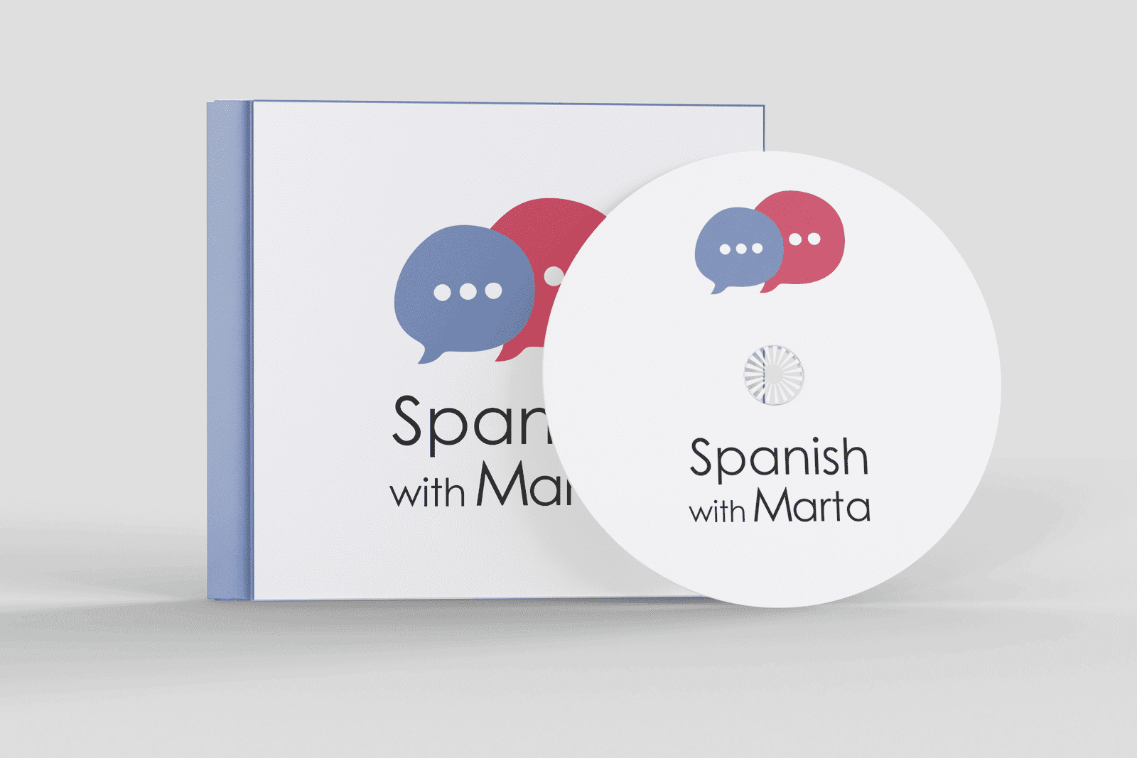 CD con caja con el logo de Spanish with Marta